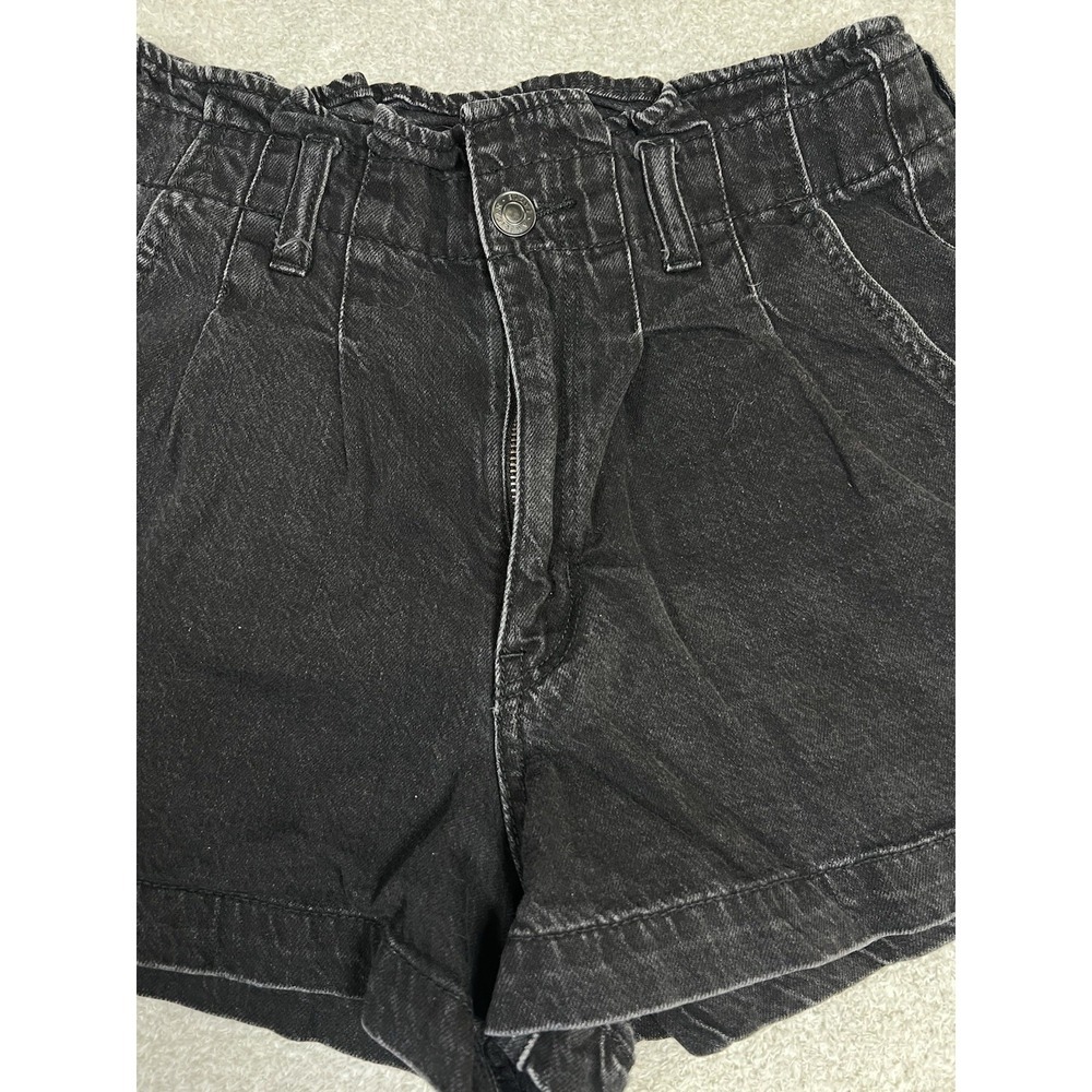 American Eagle Mom Shorts‎ Paper bag Waist Black Size 6 - Picture 4 of 9